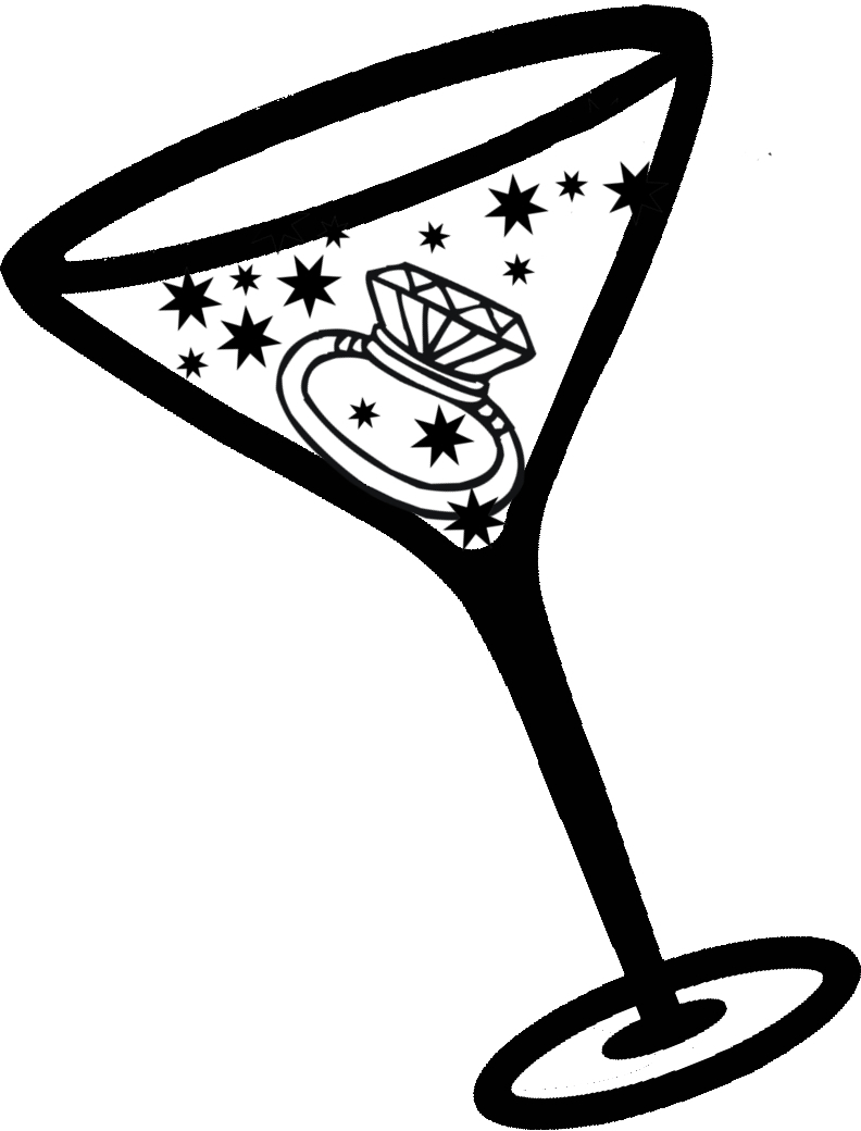 Martini glass bachelore  clipart