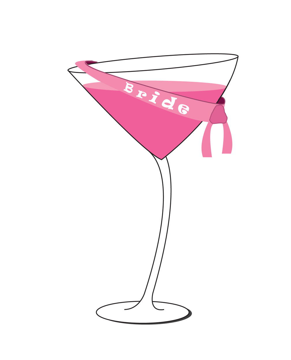 Martini glass bachelorette clip art