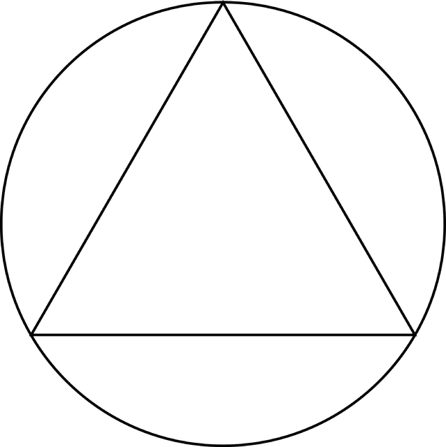 Triangle inscribed in a circle clipart etc