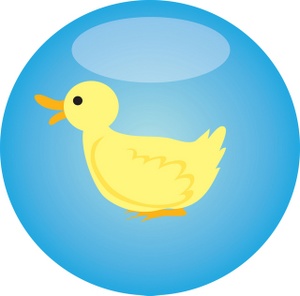 Yellow duck clipart image a yellow duck on a shiny blue circle