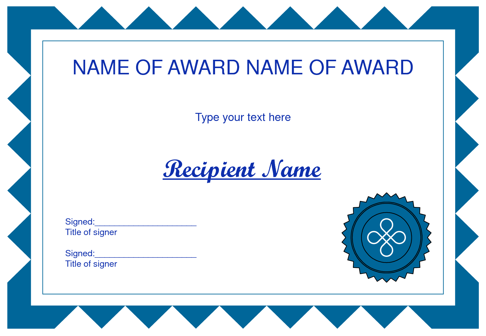Award certificate clip art