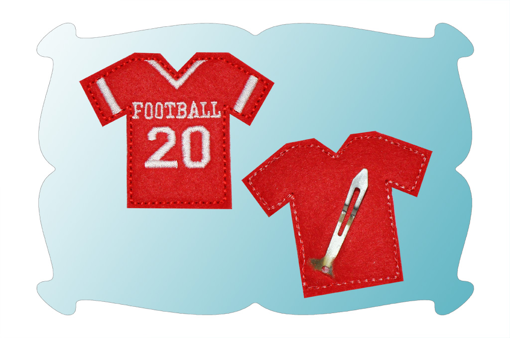 Football jersey snap clip cover machine embroidery