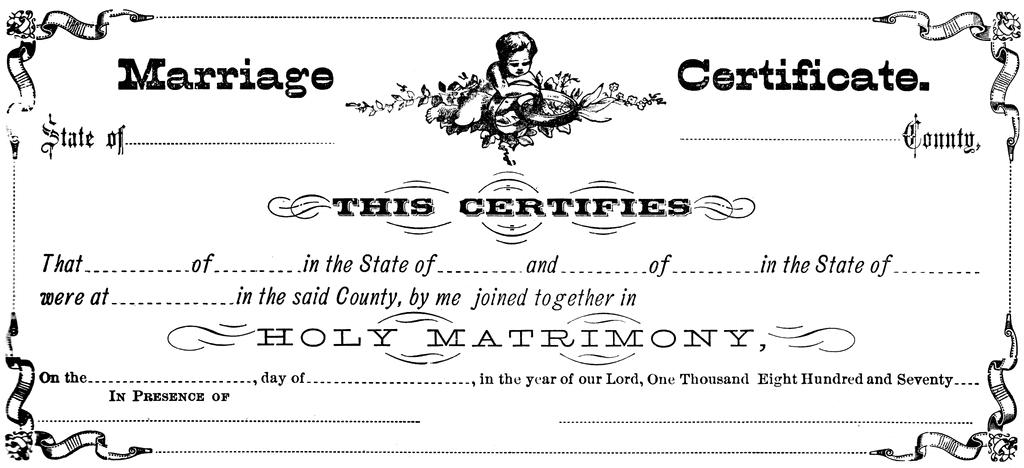 Marriage certificate clipart etc