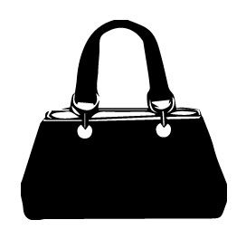 Purse black handbag clipart