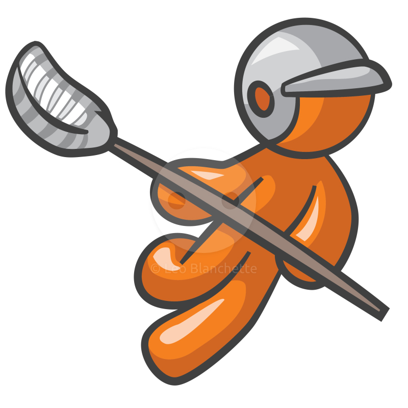 Orange man lacrosse player clip art illustration illustrations