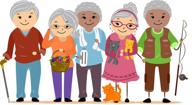 Old people clip art and information for international day for the elderly