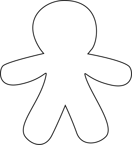 Black and white blank gingerbread man clip art black and white