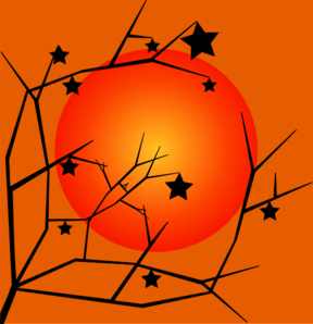Fall tree sunset clip art at vector clip art