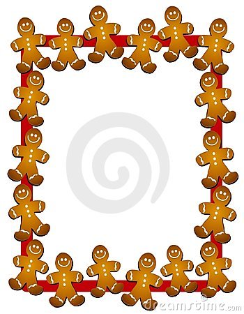 Gingerbread man border or frame clip art