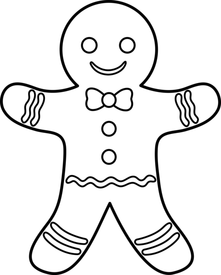 Gingerbread man lineart free clip art