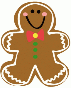Gingerbread man silhouette clipart