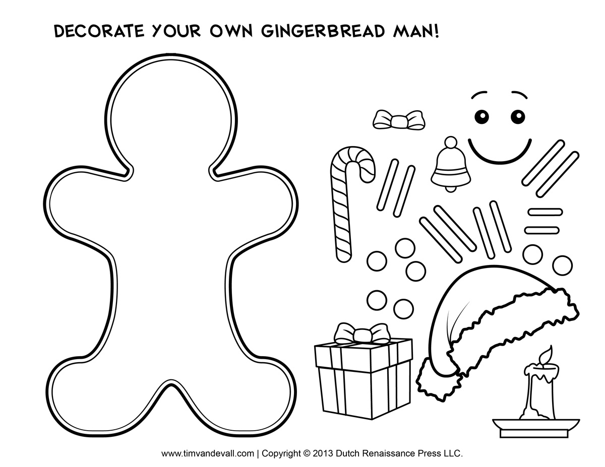 Gingerbread man template clipart  4
