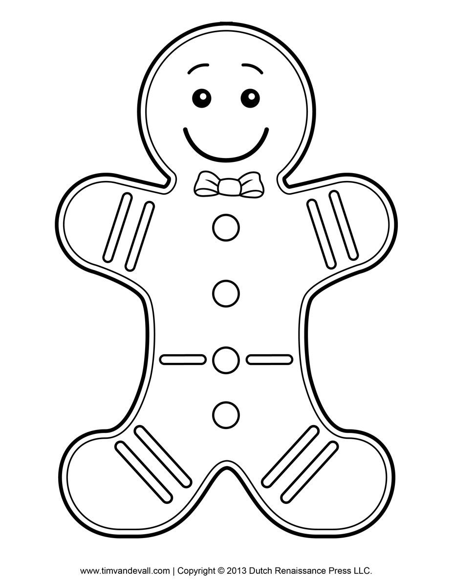 Gingerbread man template clipart  5