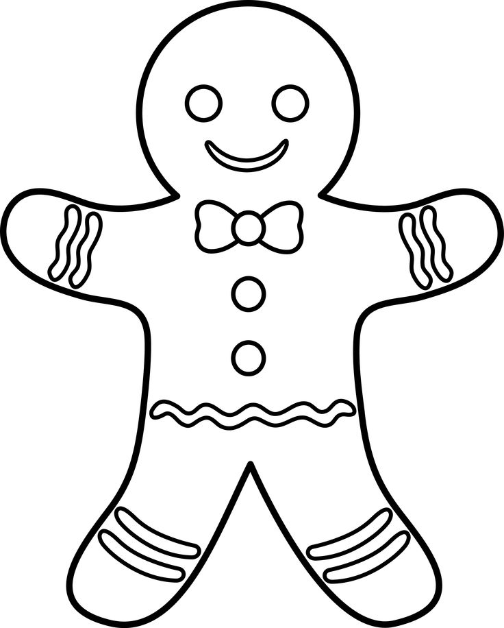 Outline of a gingerbread man clipart