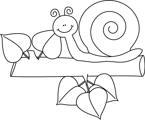 Black and white snail on a branch clip art black and white snail