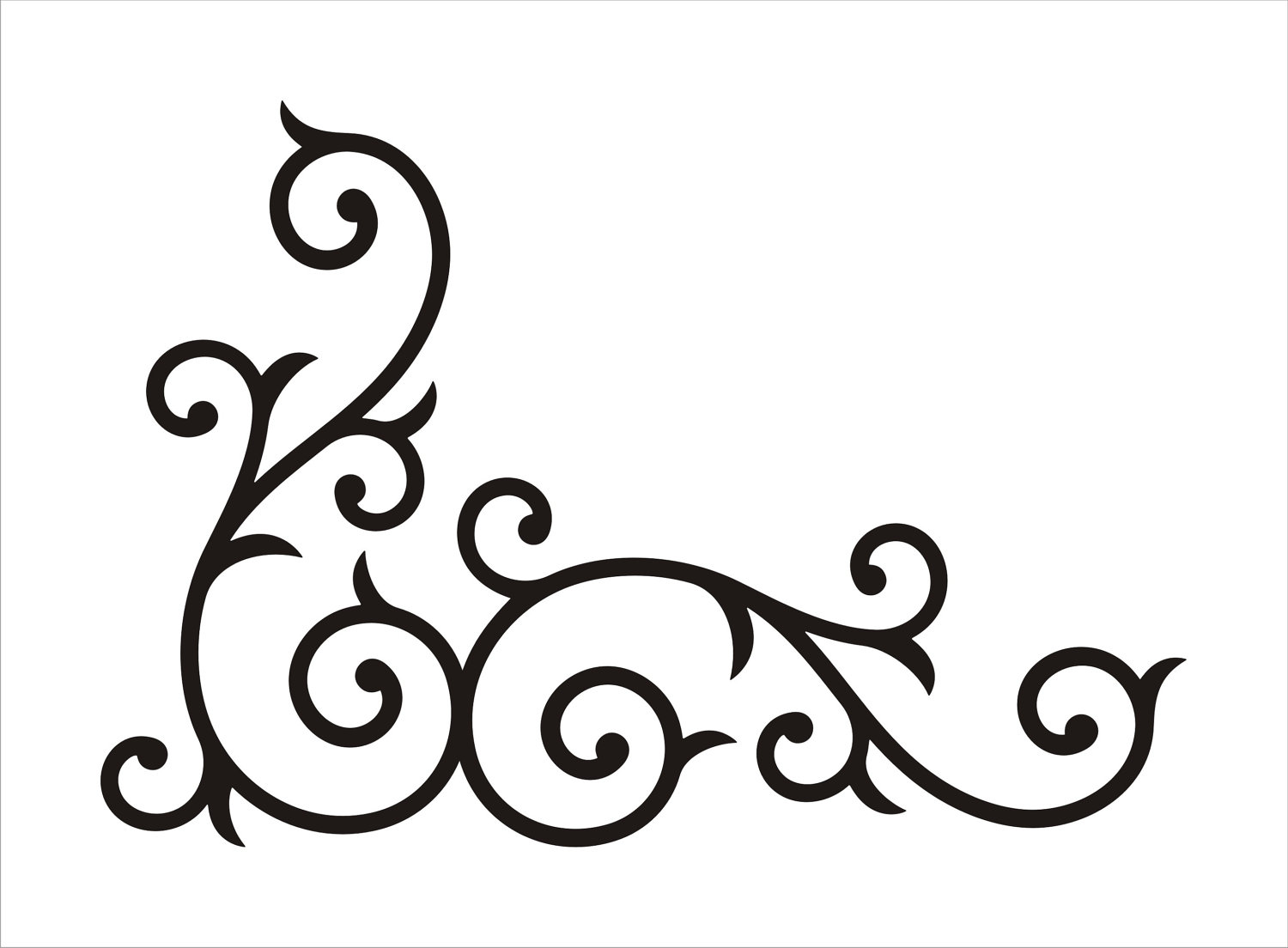 Scrollwork sticker floral lines scroll wall decal pixersize com clipart