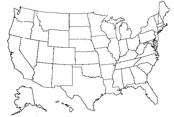 Us map black and white usa map clip art