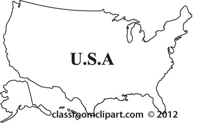 Us map clipart united states outline map 2 classroom clipart