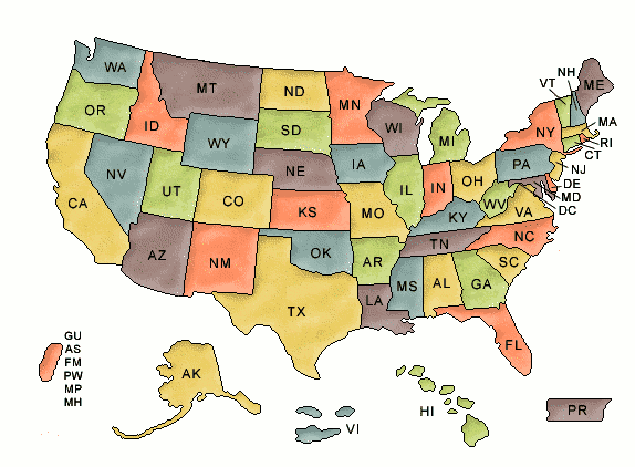 Us map speech project publish with clip art