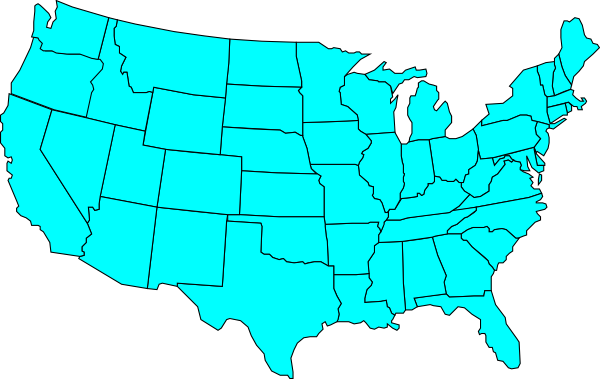 Us map turquoise map clip art vector clip art free