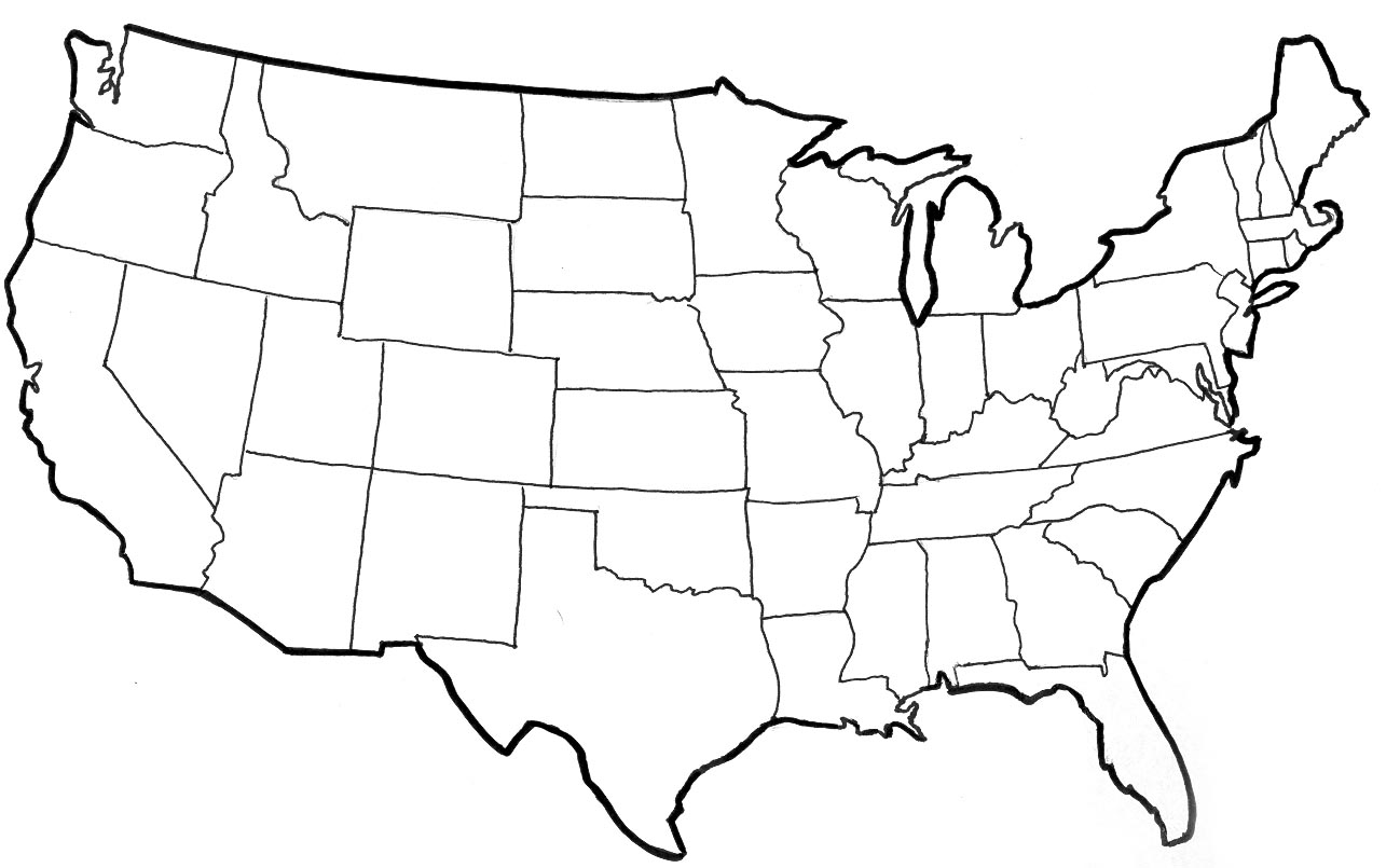 Us map usa map outline clipart dromhji top