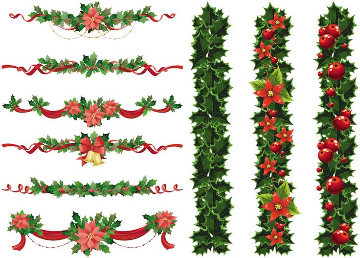 Christmas garland vector free vector graphic resources clipart