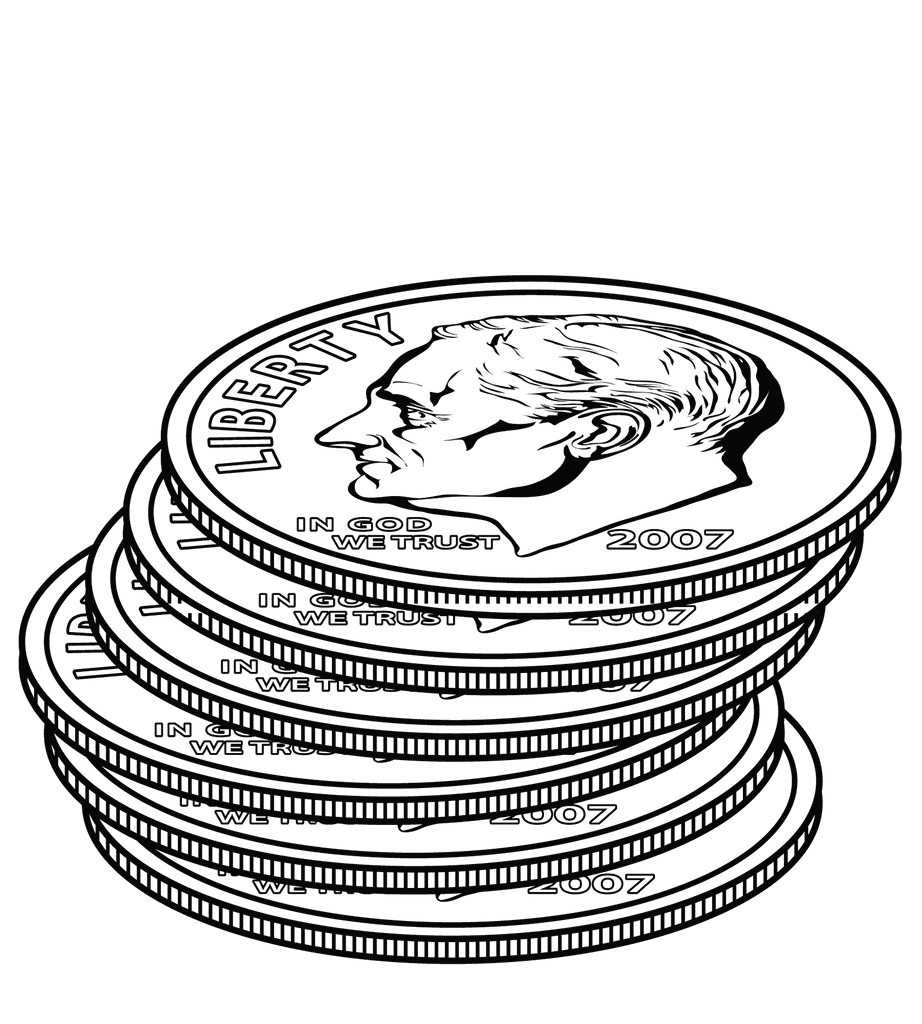Dime money clip art black and white free clipart images