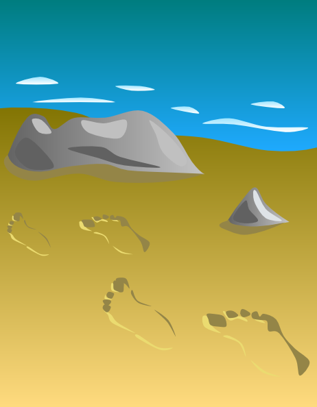 Footprints in sand clip art at vector clip art