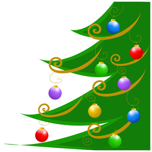 Garland free christmas clip art image christmas tree illustration with