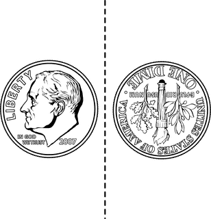 Two sided dime clipart etc