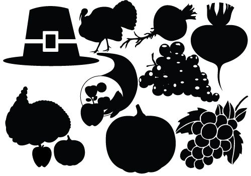 Cornucopia silhouette vector download for thanksgiving clipart