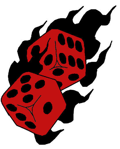 Flaming dice clipart