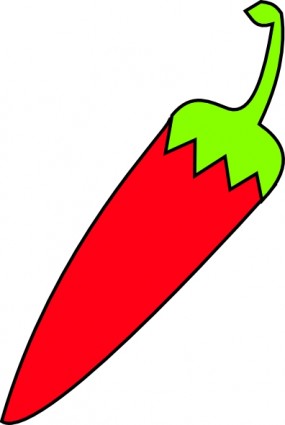 Red chili with green tail clip art free vector in open office