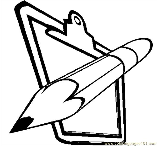 Clipboard pencil coloring pages free clipart images