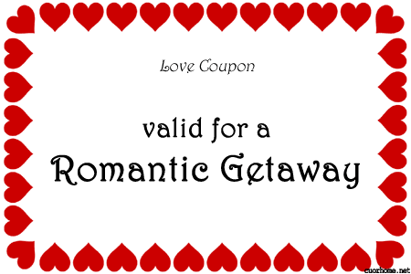 Love coupon romantic getaway heart images cuorhome net clip art