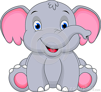 Cute elephant cute baby elephant cartoon clipart 2