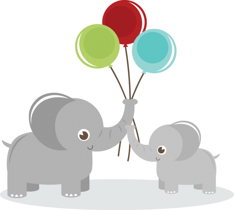 Cute elephant large elephantsholdingballoons clip art