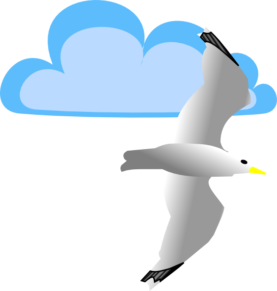 Seagull and cloud clip art at clker vector clip art