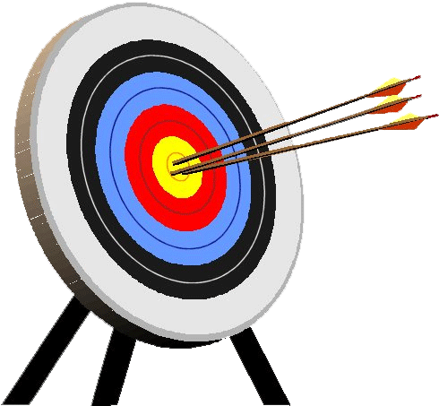 Bullseye archery bow and arrow clip art clipart image