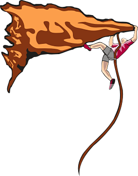 Man rock climbing overhang in clipart cliparts for you