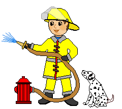 People clip art a fireman with a hose and a fireman with an axe