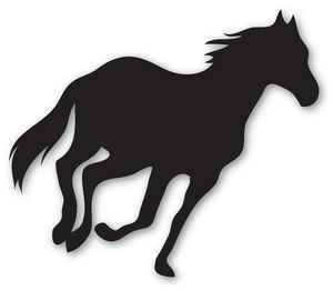 Gallop clipart image a galloping horse racing off to the side