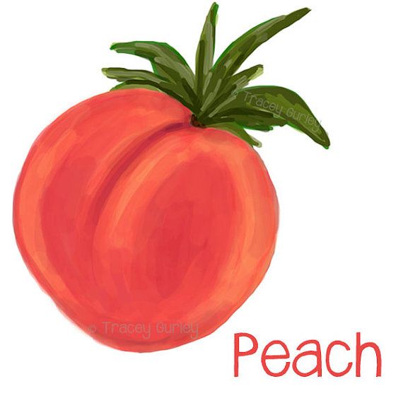 Peach original art download 2 files peach printable peach clip