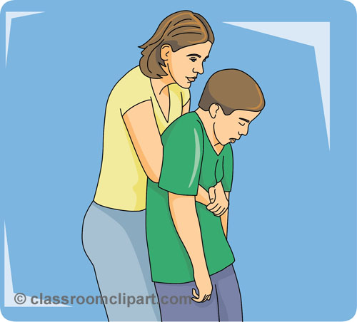 Choking first aid clipart