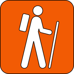 Hiker hiking trail orange clip art at clker vector clip art