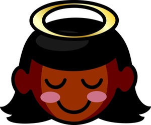 Angel clipart image little girl angel with a halo over her head