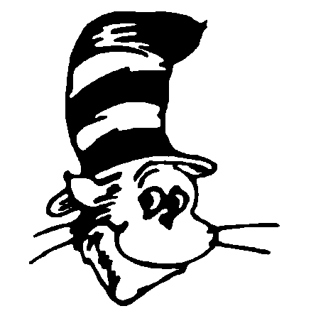 Cat in the hat black and white clip art