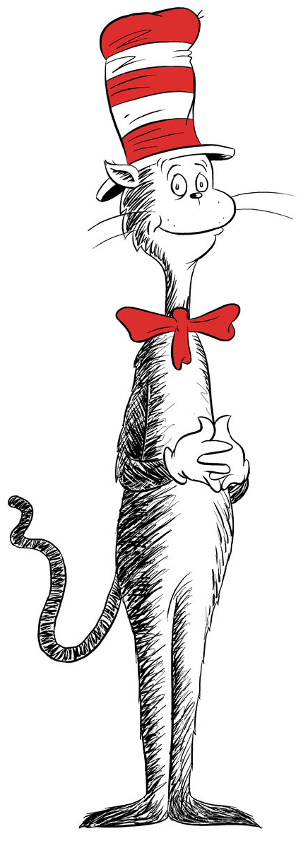 Cat in the hat clipart black and white images