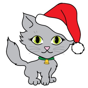 Cat in the hat cute christmas kitten clip art danasrfl top