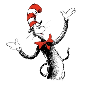 Cat in the hat step into reading characters clipart